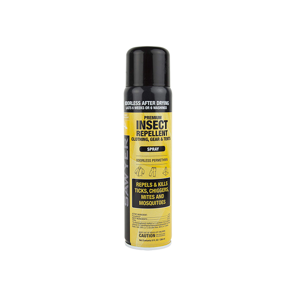 An aerosol can of Sawyer premium Permethrin insect repellent